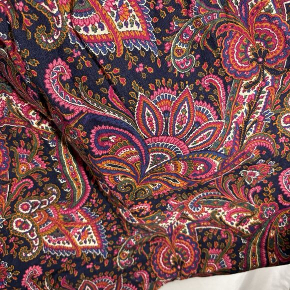 Vintage Paisley Boho Midi Skirt 30" L 24" Waist Cottagecore Flowy No Tag - Picture 6 of 15